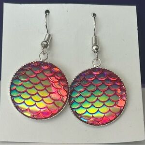 Iridescent Mermaid Tail Earrings